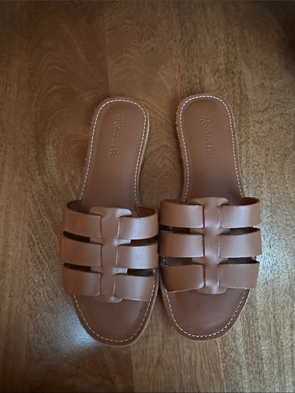 Madewell Tan Woven Slide Sandals Size 8